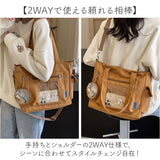 推し活トート 通販 推し色カラー トートバッグ クリアポケット デコバッグ オタ活バッグ ヲタ活バッグ 缶バッジバッグ ショルダーバッグ 大容量トート 見せバッグ 2wayショルダー
