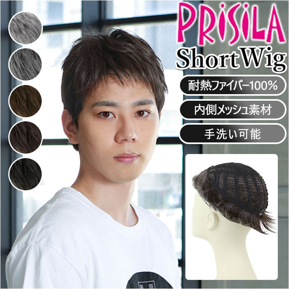 PRISILA プリシラ メンズ 部分ウィッグ 部分ウイッグ 通販 部分かつら ヘアピース カバーピース かつら ウィッグ ウイッグ つけ毛 メンズウィッグ 五分ウィッグ 5分ウィッグ 五分ウイッグ