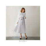 ワンピース 長袖 プリーツ レディース 通販 ロング ワンピ シフォン プリーツドレス プリーツスカート スカート 上品 ウエスト リボン かわいい おしゃれ 薄手 入学式 結婚式 入園式