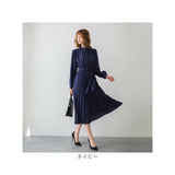 ワンピース 長袖 プリーツ レディース 通販 ロング ワンピ シフォン プリーツドレス プリーツスカート スカート 上品 ウエスト リボン かわいい おしゃれ 薄手 入学式 結婚式 入園式