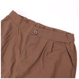 コットンリネンパンツ 通販 ワイドパンツ クロップドパンツ パンツ ボトムス ロングパンツ 綿 麻 クロップド丈 後ろゴム ポケット 無地 シンプル ナチュラル 春 夏 秋 通勤 通学 オフィス