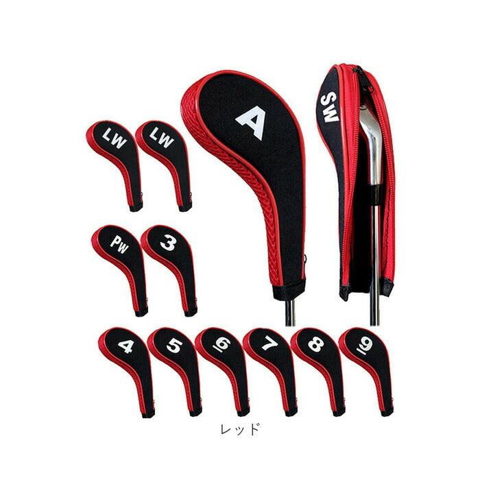 ゴルフクラブヘッドカバー アイアンヘッドカバー 12個/セット 3 4 5 6 7 8 9 PWW Aw Lw Lw ゴルフクラブプロテクター 耐摩耗性 ほとんどの標準クラブにフィット : ゴルフアイアンカバー マグネット ウェッジカバー