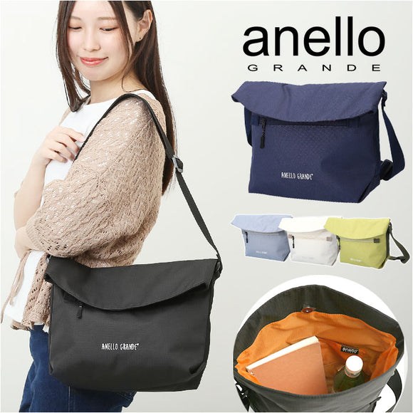 アネロ グランデ ショルダー バッグ 通販 anello GRANDE GIM0742 ショルダーバッグ ショルダーバック レディース 斜めがけ 大きめ 軽量 軽い おしゃれ シンプル 大人 撥水 はっ水