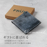 財布 メンズ 二つ折り 通販 ブランド FRUH 薄い 本革 小銭入れあり 薄型財布 サイフ 紳士 レザー さいふ メンズ ウォレット 革財布  コードバン 父の日 プレゼント ギフト 黒 薄い財布
