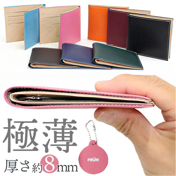 FRUH スマートショートウォレット 通販 日本製 折りたたみ財布 GL049 折り財布 折財布 フリュー 二つ折り財布 メンズ レディース 小銭入れあり 薄型財布 レザー 牛革 レザー財布