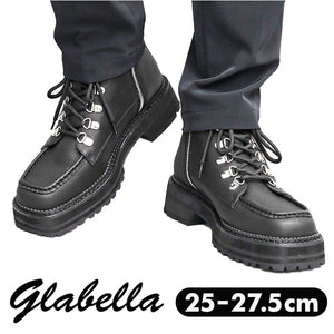 glabella グラベラ ブーツ 通販 GLBB-278 マウンテンブーツ ショートブーツ メンズ メンズブーツ ワークブーツ レースアップ 紐靴 サイドジップ スクエアトゥ 厚底ソール
