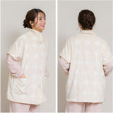 ブランケットローブ ショート丈 通販 ローブ ブランケット レディース 前開き フロントボタン ルームウェア 暖かい ふわふわ もこもこ 防寒 羽織 あったか リラックス 部屋着 寒さ防止