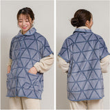 ブランケットローブ ショート丈 通販 ローブ ブランケット レディース 前開き フロントボタン ルームウェア 暖かい ふわふわ もこもこ 防寒 羽織 あったか リラックス 部屋着 寒さ防止