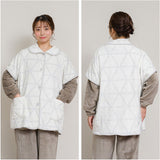 ブランケットローブ ショート丈 通販 ローブ ブランケット レディース 前開き フロントボタン ルームウェア 暖かい ふわふわ もこもこ 防寒 羽織 あったか リラックス 部屋着 寒さ防止