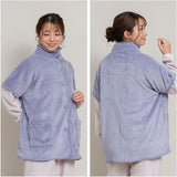 ブランケットローブ ショート丈 通販 ローブ ブランケット レディース 前開き フロントボタン ルームウェア 暖かい ふわふわ もこもこ 防寒 羽織 あったか リラックス 部屋着 寒さ防止