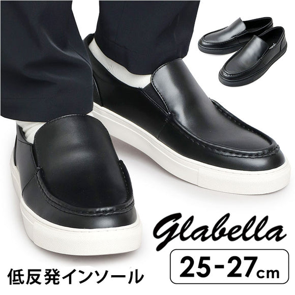 glabella グラベラ モカシン メンズ GLBT320 通販 スリッポン スニーカー メンズシューズ カジュアルシューズ シューズ メンズくつ くつ 靴 スマートスニーカー 黒 ブラック 合成皮革