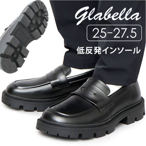 glabella グラベラ コインローファー メンズ GLBT323 通販 ローファー メンズシューズ カジュアルシューズ シューズ くつ 靴 スクエアトゥ 厚底 柔らかい 快適 黒 ブラック カジュアル