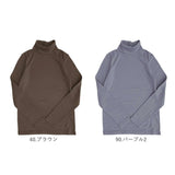 タートルネック レディース 楽天 長袖Tシャツ カットソー ロンT Tシャツ 長袖 ロングTシャツ レディース長袖 裏起毛 ひまわりオイル加工 立ち襟 冬 秋冬 シンプル 無地 おしゃれ トップス
