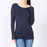 長袖 tシャツ レディース 通販 PAGE ONE GTS0844 無地 Uネック ロンt インナー 長袖Tシャツ カットソー ロンティー プルオーバー おしゃれ シンプル ストレッチ トップス ページワン 服