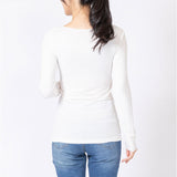 長袖 tシャツ レディース 通販 PAGE ONE GTS0844 無地 Uネック ロンt インナー 長袖Tシャツ カットソー ロンティー プルオーバー おしゃれ シンプル ストレッチ トップス ページワン 服
