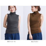 ボトルネック プルオーバー タンクトップ 通販 カットソー ノースリーブ ハイネック タートルネック 袖なし レディース UVカット UVボトルネック 立ち襟 冬 秋冬 シンプル 無地 おしゃれ