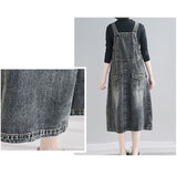 デニム ジャンパースカート 通販 スカート ジャンスカ オールインワン 重ね着 ワンピース デニムドレス ノースリーブ ボタン 体形カバー ゆったり 切り替え 切替 シンプル ポケット