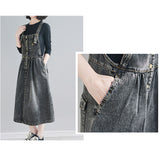 デニム ジャンパースカート 通販 スカート ジャンスカ オールインワン 重ね着 ワンピース デニムドレス ノースリーブ ボタン 体形カバー ゆったり 切り替え 切替 シンプル ポケット