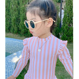 キッズ 水着 女の子 ワンピース 通販 スイムウェア 長袖 スイムキャップ ラッシュガード 女児 子供 フリル 紫外線対策 日焼け対策 シンプル かわいい 速乾性 スポーツウェア おしゃれ