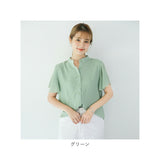 シャツ ブラウス レディース 半袖 通販 大人 ファッション 春 夏 トップス 通勤 ビジネス フォーマル リクルート ゆったり 大きいサイズ 楊柳シフォン ふんわり袖 上品 きれいめ 30代