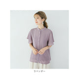 シャツ ブラウス レディース 半袖 通販 大人 ファッション 春 夏 トップス 通勤 ビジネス フォーマル リクルート ゆったり 大きいサイズ 楊柳シフォン ふんわり袖 上品 きれいめ 30代