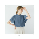 シャツ ブラウス レディース 半袖 通販 大人 ファッション 春 夏 トップス 通勤 ビジネス フォーマル リクルート ゆったり 大きいサイズ 楊柳シフォン ふんわり袖 上品 きれいめ 30代