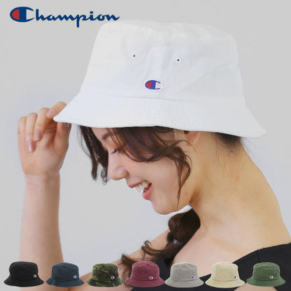 バケットハット Champion チャンピオン 通販 メンズ レディース サファリハット ハット 帽子 男女兼用 日よけ おしゃれ ストリート 綿100％ コットン ぼうし 紺 黒 ネイビー ブラック