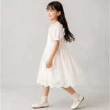 女の子 ワンピース 半袖 通販 半袖ワンピース レースワンピース ワンピ チュニックワンピース キッズドレス キッズ ジュニア 子ども服 子供服 無地 フォーマル 発表会 夏服 夏 可愛い