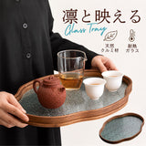 お盆 トレー おしゃれ ガラス 通販 おぼん トレイ 硝子 ガラストレイ ガラストレー ティートレイ カフェトレー カフェトレイ かわいい 雲型 昭和レトロ アクセサリートレー 小物置き 撮影