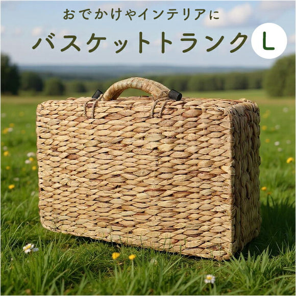 バスケット ピクニック 通販 Ｌサイズ ウォーターヒヤシンスバスケット カゴバスケット ピクニックバスケット トランク カゴバッグ かご 籠 撮影小物 ウェルカムスペース シンプル