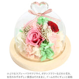 お供え プリザーブドフラワー ガラスドーム 通販 ハート アレンジメント 供養 仏花 供え花 献花 ドームタイプ ドーム プリザ 長持ち 飾り かわいい 仏壇用 お盆 進物 法要