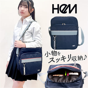 HeM ヘム スクールバッグ ショルダー 縦型 通販 スクールバック サブバッグ ショルダーバック ショルダーバッグ スクール バック バッグ スクバ 通学用カバン 斜め掛け 肩掛け ナイロン