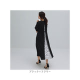 レイヤード風 ワンピース 通販 ロングワンピース フレアワンピース ロング ワンピ Tシャツワンピース レディース ロング丈 重ね着風 体型カバー バックスリット 通勤 春夏 シンプル