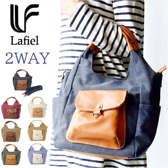 ラフィール バッグ 2way 通販 トートバッグ トートバック 2WAYバッグ ショルダーバッグ ショルダーバック 手提げ 鞄 かばん 斜め掛け ななめ掛け ショルダー付き レディース 合皮 帆布