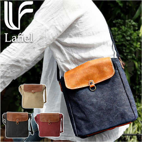 ラフィール バッグ ショルダー 通販 縦型 ショルダーバッグ ショルダーバック 鞄 かばん バック 斜め掛け ななめ掛け 合皮 帆布 キャンバス レディース メンズ 大人 カジュアル 上品