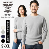 サーマル ロンt メンズ 通販 ロングTシャツ 長袖tシャツ 長袖 tシャツ クルーネック カットソー トップス HOUSTON ヒューストン 綿100% コットン レディース 春 秋冬 無地 ワッフル