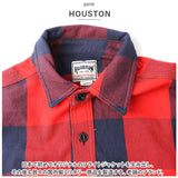 ヒューストン シャツ 40958 通販 HOUSTON ネルシャツ フランネルシャツ チェックビエラシャツ ワークシャツ 長袖シャツ メンズ おしゃれ 襟付き メンズシャツ ブロックチェック