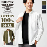 ヒューストン 通販 HOUSTON オックスフォードシャツ 長袖シャツ 長袖 カジュアルシャツ ワークシャツ ミリタリーシャツ 衿付き 襟付き 作業服 羽織り 羽織 上着 襟シャツ トップス