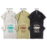 ヒューストン ボウリングシャツ 通販 HOUSTON ボウリング シャツ 半袖シャツ 半袖 ボーリングシャツ アメカジ 襟シャツ 刺繍 開襟 衿付き 襟付き メンズシャツ 作業服 羽織り トップス