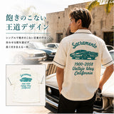 ヒューストン ボウリングシャツ 通販 HOUSTON ボウリング シャツ 半袖シャツ 半袖 ボーリングシャツ アメカジ 襟シャツ 刺繍 開襟 衿付き 襟付き メンズシャツ 作業服 羽織り トップス