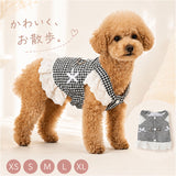 ドッグウェア ハーネス 通販 背中開き ベスト ペット服 ウェアハーネス 小型犬 中型犬 犬服 袖なし 胴輪 Dカン付き 着脱簡単 おしゃれ お散歩 お出かけ 可愛い かわいい フリル リボン