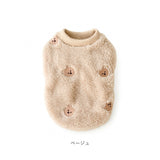 ドッグウェア 通販 ペットウェア キャットウェア キルティングベスト ボアトレーナー くまさん刺繍 あったか防寒着 秋用冬用 お散歩お出かけ トイプードル チワワ服 ポメラニアン