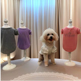 犬服春夏用 通販 ドッグウエア キャットウェア パフスリーブ ラインストーン プリンセス フリル袖 キラキラ 小型犬服 中型犬服 女の子犬服 トイプードル ミニチュアダックス ポメラニアン