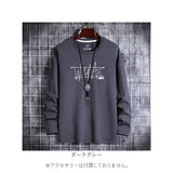 ロングtシャツ 通販 ロンt 長袖tシャツ メンズtシャツ カットソー クルーネック カジュアル 秋物トップス スリムフィット アメカジ風 インナーシャツ プリント入り 丸首カットソー