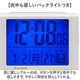 デジタル時計 置き時計 通販 デジタル目覚まし時計 目覚まし 時計 温度湿度計 カレンダー 日付 置時計 デジタル バックライト アラーム スヌーズ 温湿度計 Formia フォルミア HT017