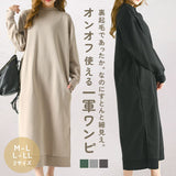 マキシワンピース レディース 通販 マキシワンピ ワンピース ワンピ ルームウェア ルームウエア 部屋着 モックネック 裏起毛 マキシ カジュアル シンプル あたたかい あったか 無地