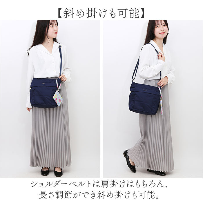 LAURA ASHLEY ローラアシュレイ 縦型 ショルダーバッグ ILNL-03 通販 ショルダーバック ショルダー 肩掛け 斜めかけ 縦型ショルダー 軽い 軽量 はっ水 撥水 ナイロン ポケット たくさん