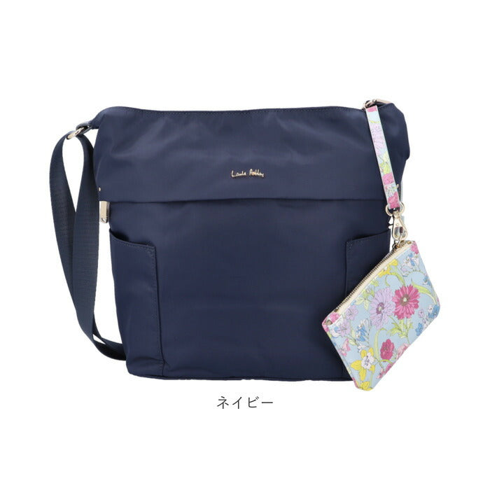 LAURA ASHLEY ローラアシュレイ 縦型 ショルダーバッグ ILNL-03 通販 ショルダーバック ショルダー 肩掛け 斜めかけ 縦型ショルダー 軽い 軽量 はっ水 撥水 ナイロン ポケット たくさん
