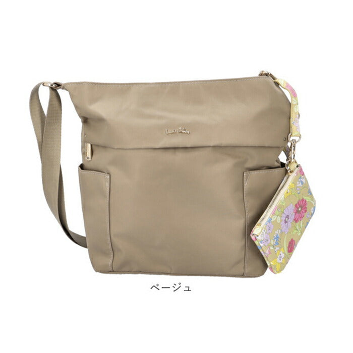 LAURA ASHLEY ローラアシュレイ 縦型 ショルダーバッグ ILNL-03 通販 ショルダーバック ショルダー 肩掛け 斜めかけ 縦型ショルダー 軽い 軽量 はっ水 撥水 ナイロン ポケット たくさん