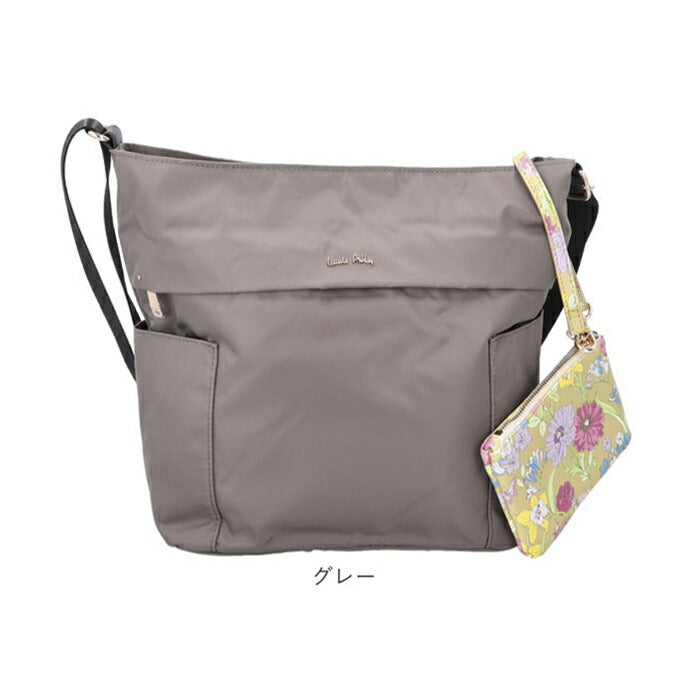 LAURA ASHLEY ローラアシュレイ 縦型 ショルダーバッグ ILNL-03 通販 ショルダーバック ショルダー 肩掛け 斜めかけ 縦型ショルダー 軽い 軽量 はっ水 撥水 ナイロン ポケット たくさん